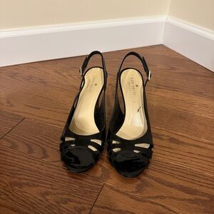 Kate Spade Black Patent Leather Women's Slingback Wedge